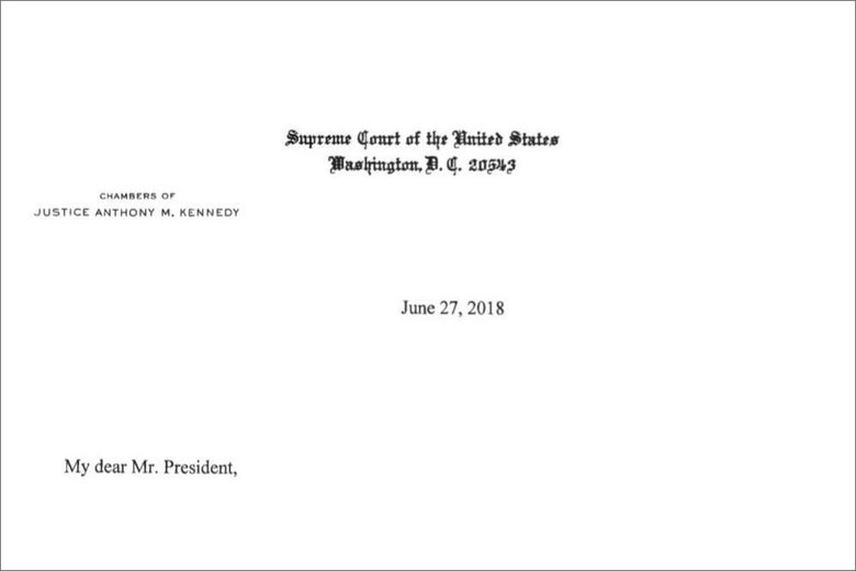 Anthony Kennedy's retirement letters.